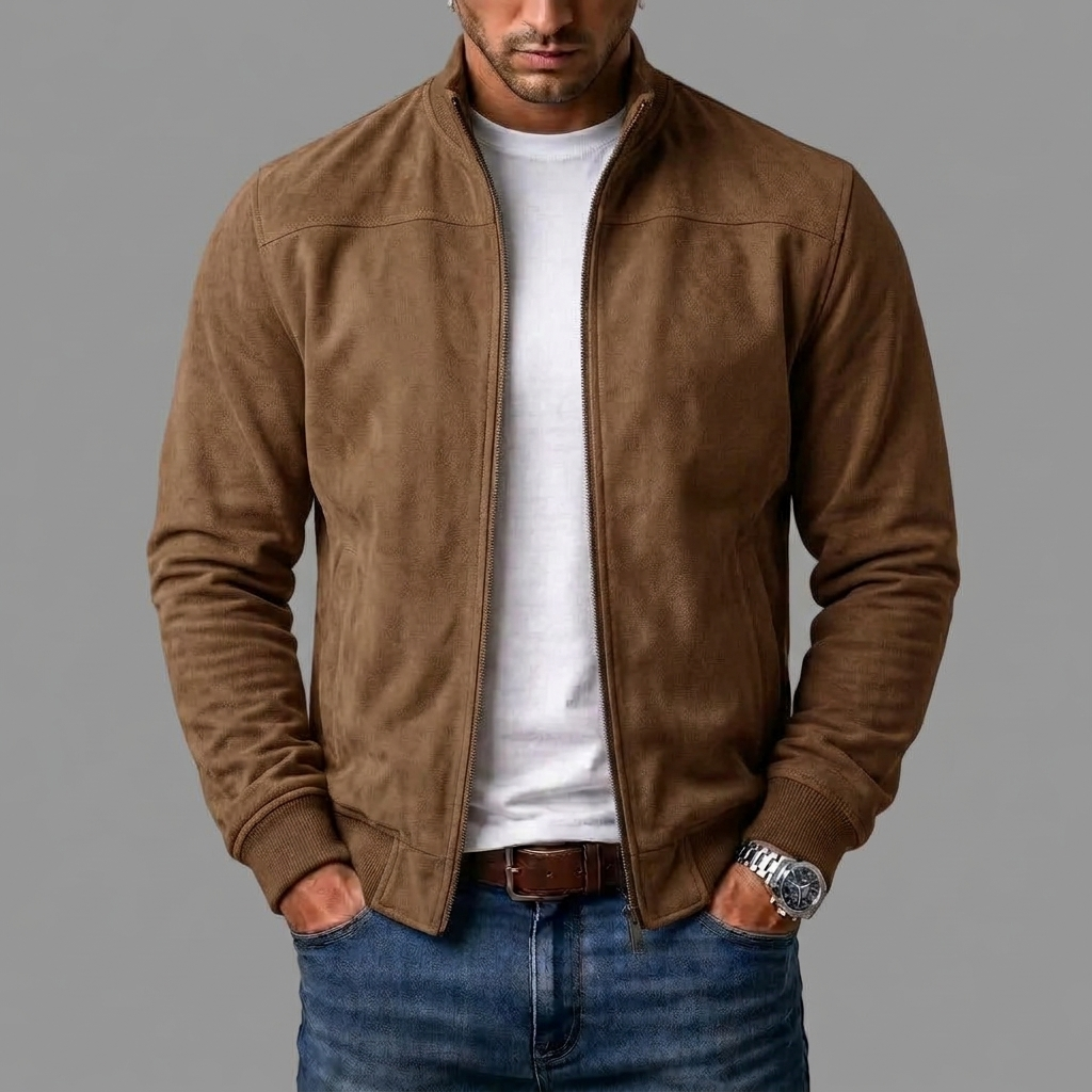Rutherford Refined Suede Bomber Jacket