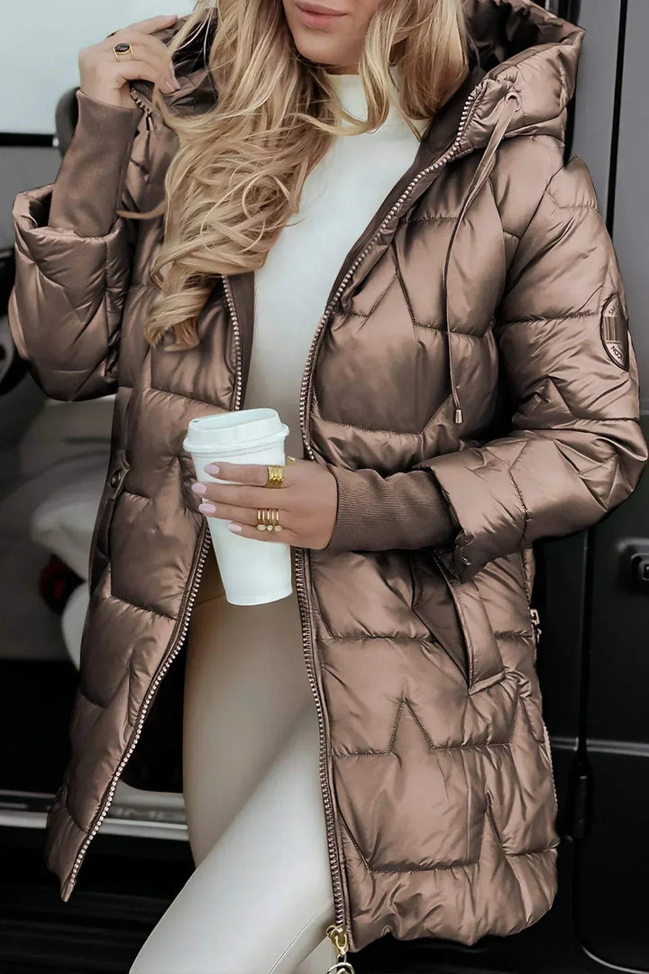 Lina | Long Puffer Coat with Cozy Oversized Hood