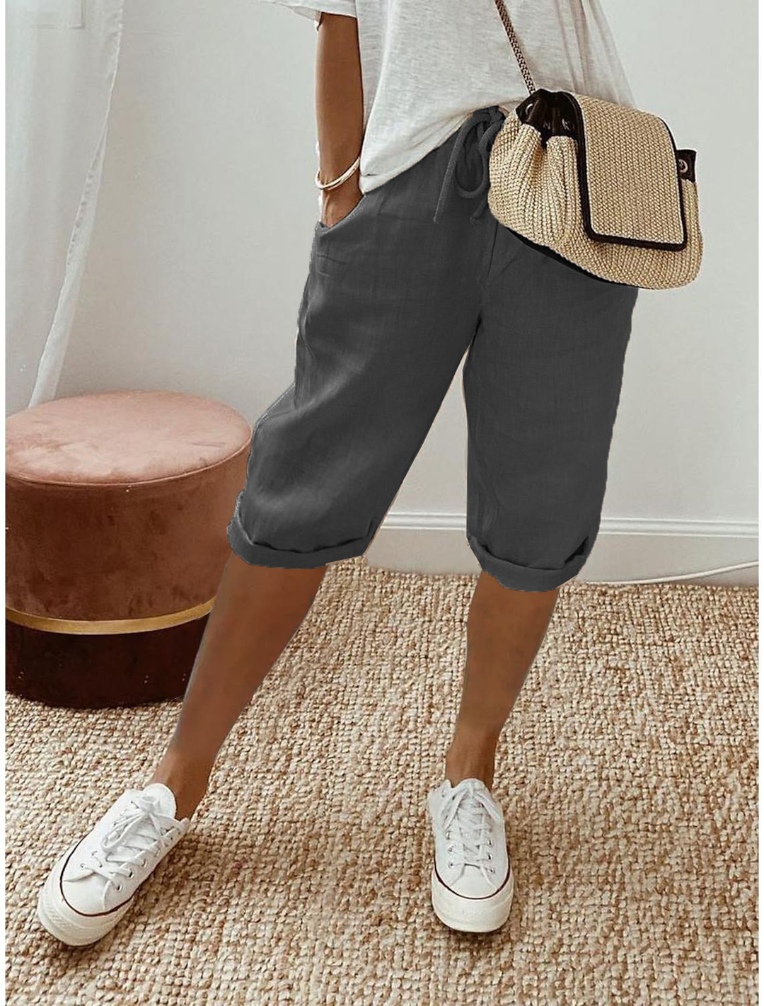 ANNE RELAXED CAPRI TROUSERS