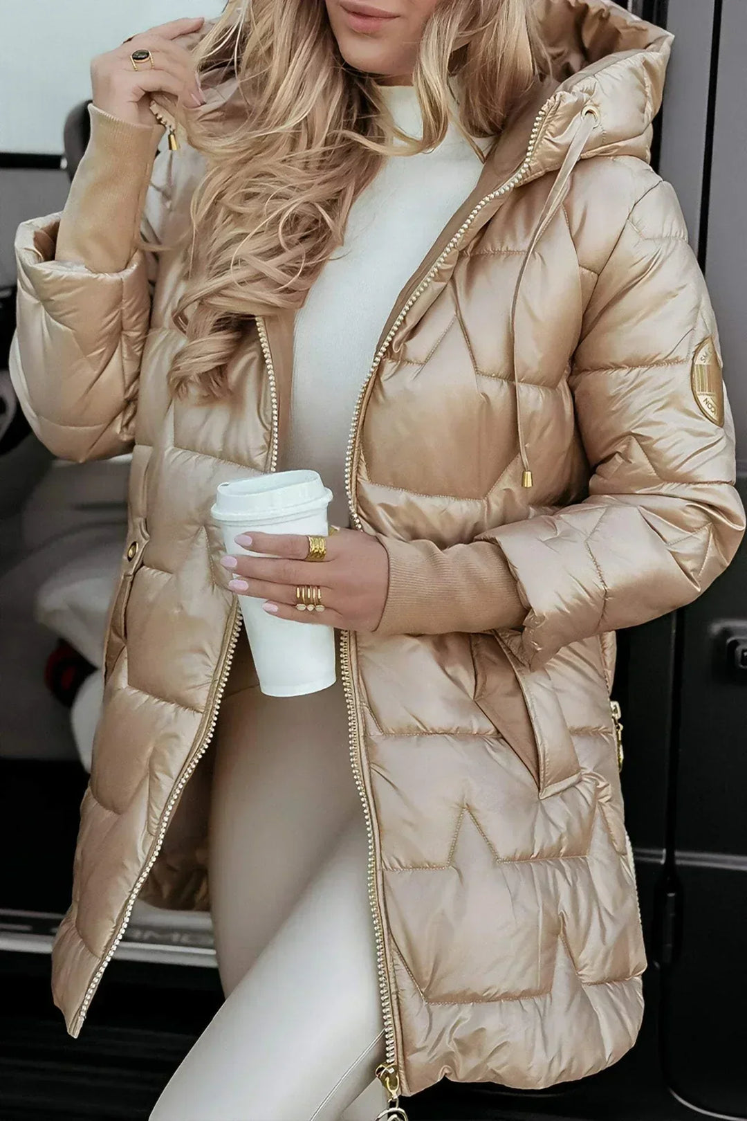 Lina | Long Puffer Coat with Cozy Oversized Hood