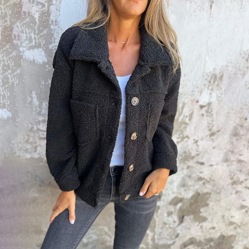 Cecily Cosy Faux-Fur Button Jacket
