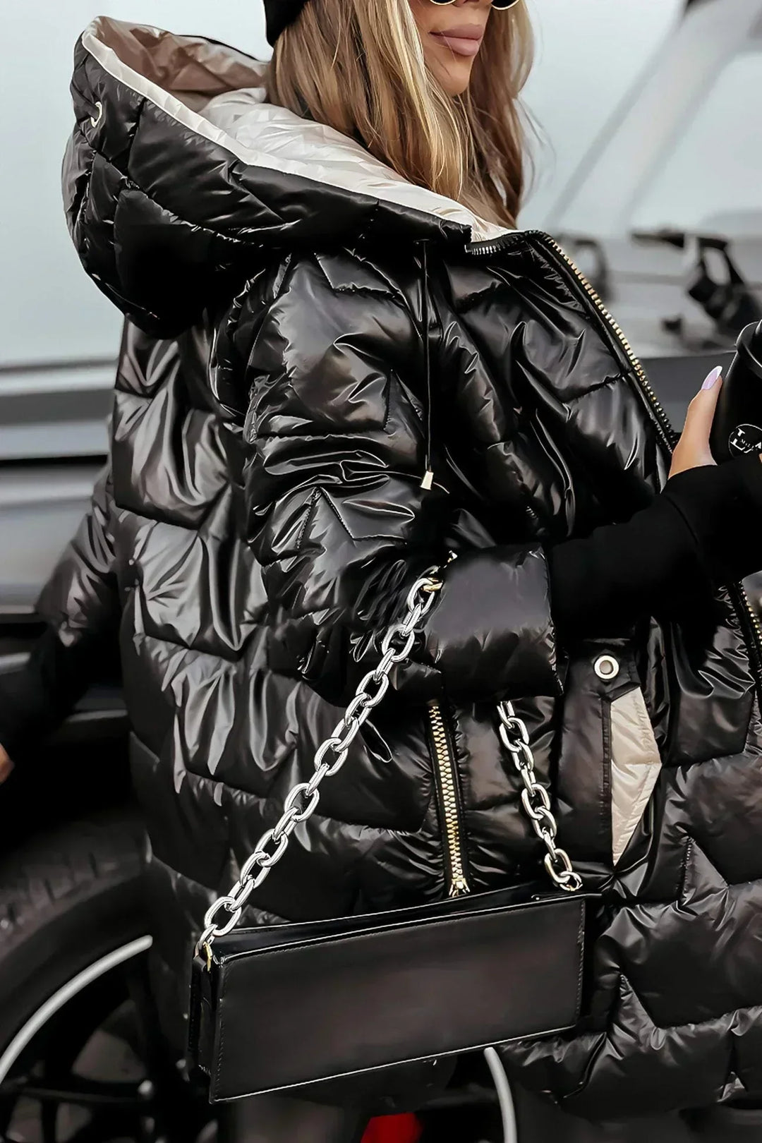 Lina | Long Puffer Coat with Cozy Oversized Hood