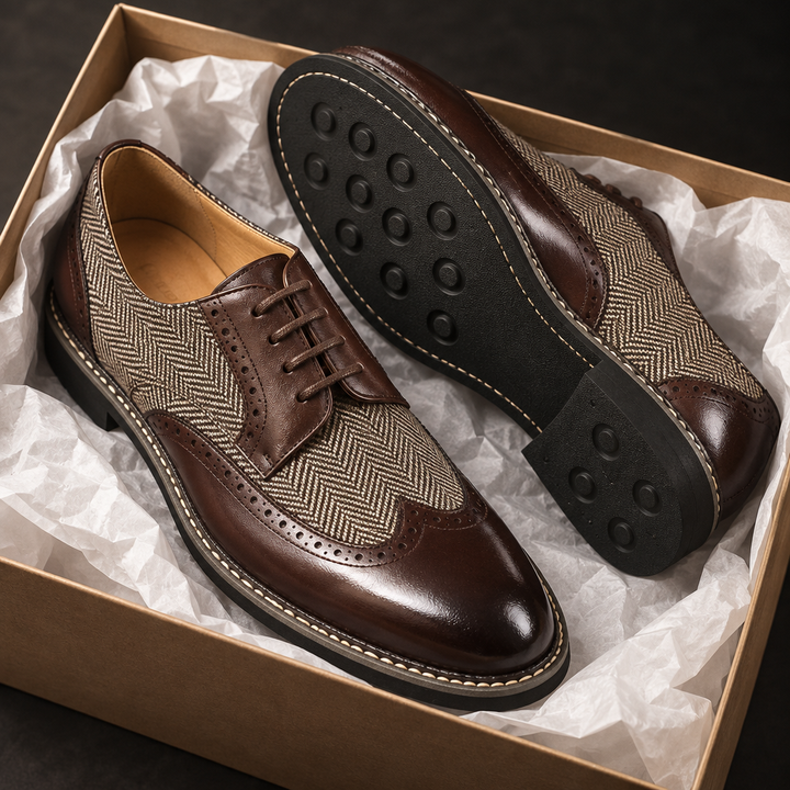 Demarco Leather Herringbone Oxfords