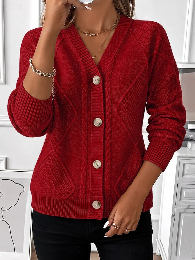 Joyce Cable-Knit Button Cardigan