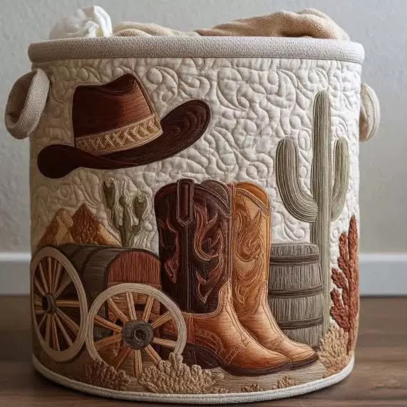 Dakota | Hand-Quilted Laundry Basket