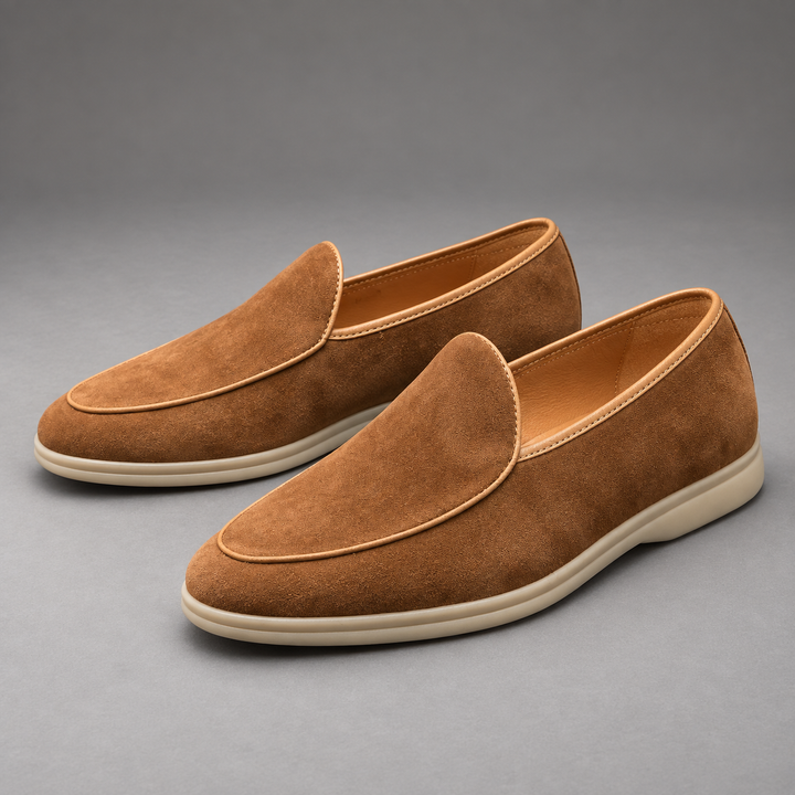 Lucien brown breathable comfort loafers - natural studio view