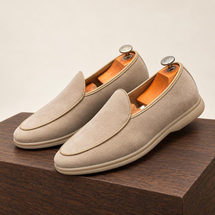 Lucien khaki breathable comfort loafers - studio view