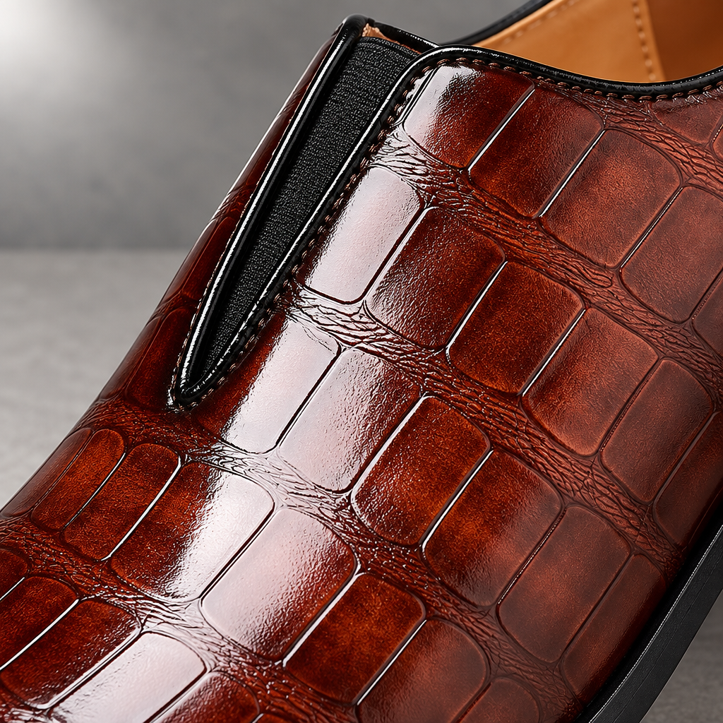 Renzo Croc-Embossed Loafers