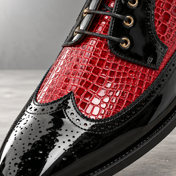 Darnello Croc-Embossed Leather Oxfords