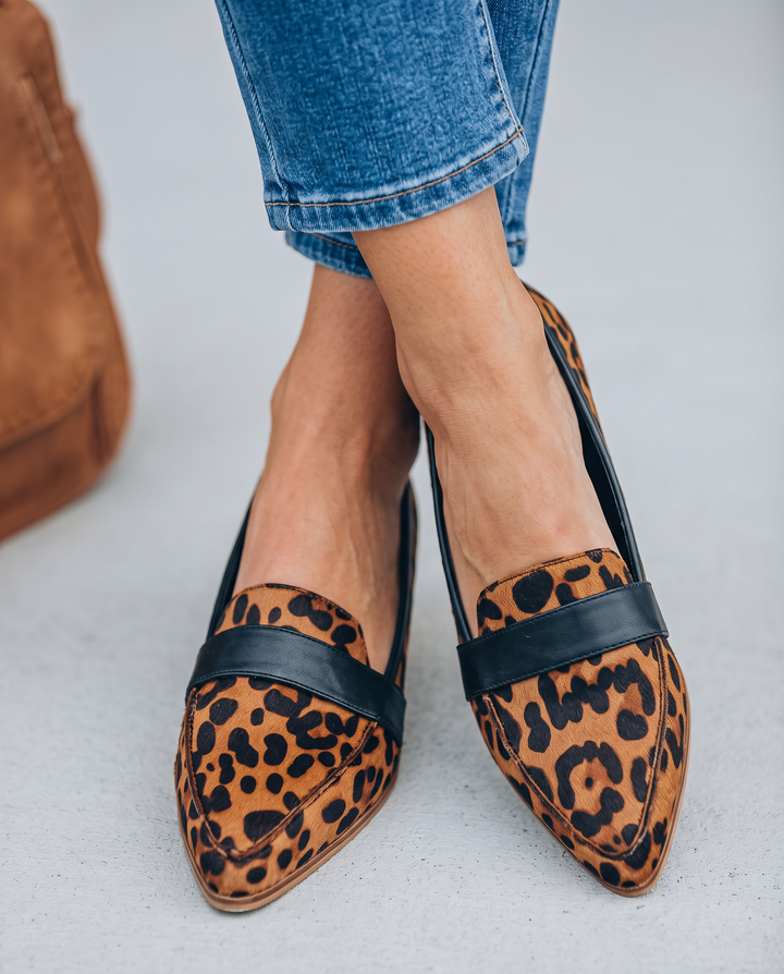 Pointed Loafers with Wide Instep Strap