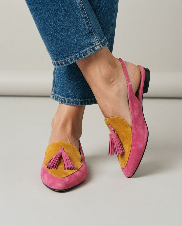 Elena Slingback — Fuchsia & Mustard