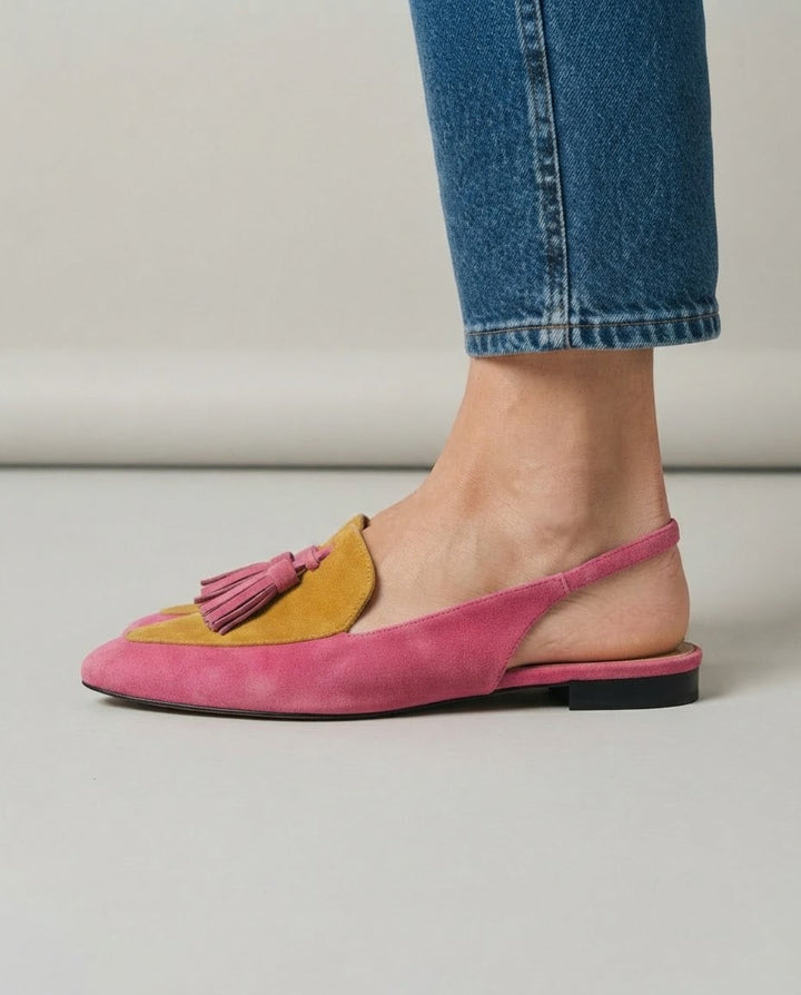 Elena Slingback — Fuchsia & Mustard