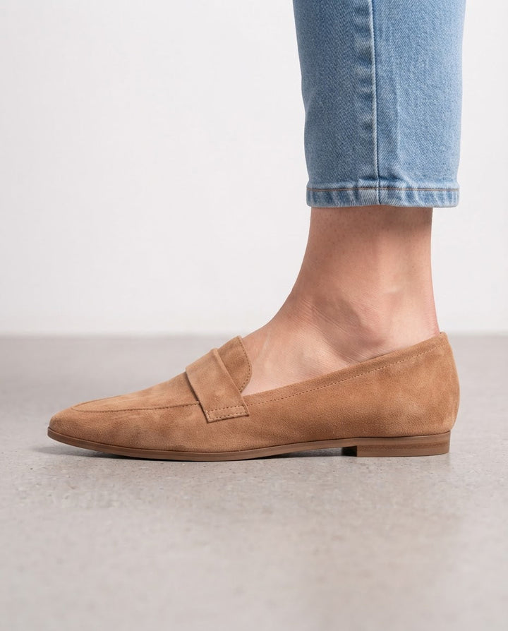 Pointed Loafers with Wide Instep Strap