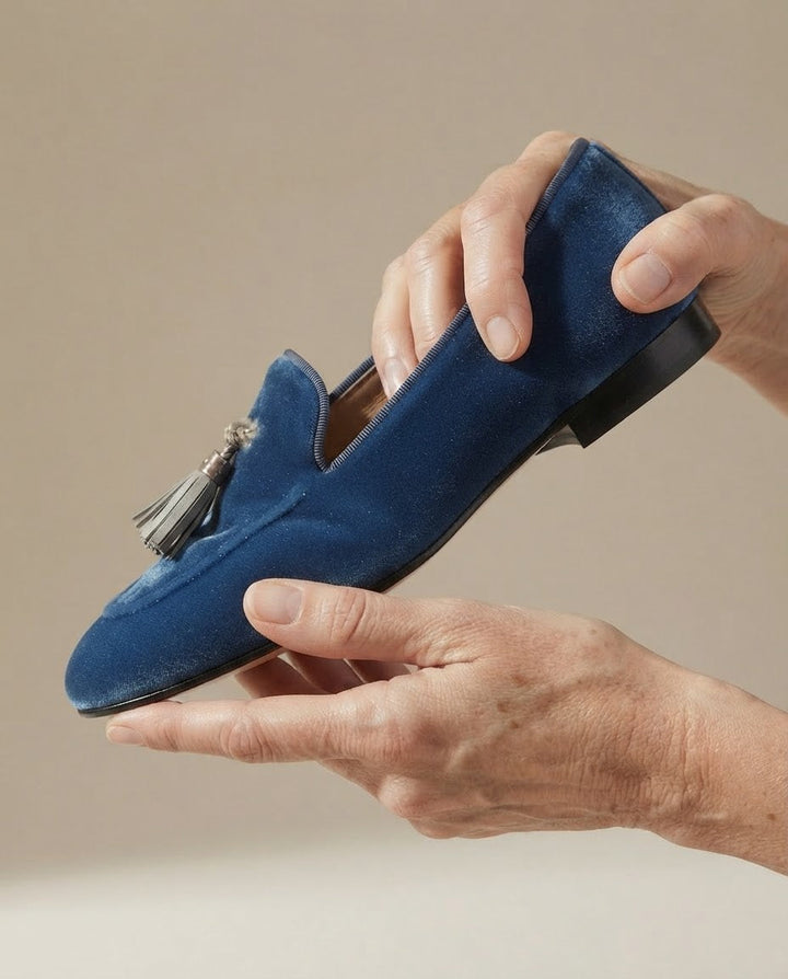 Vittoria Blue Velvet Loafers