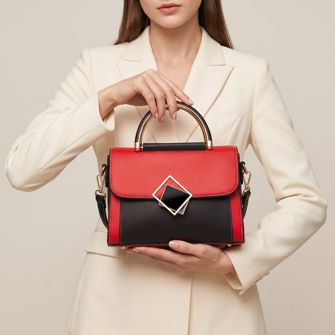 Yelena Structured Leather Top-Handle Bag