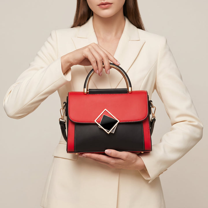 Yelena Structured Leather Top-Handle Bag