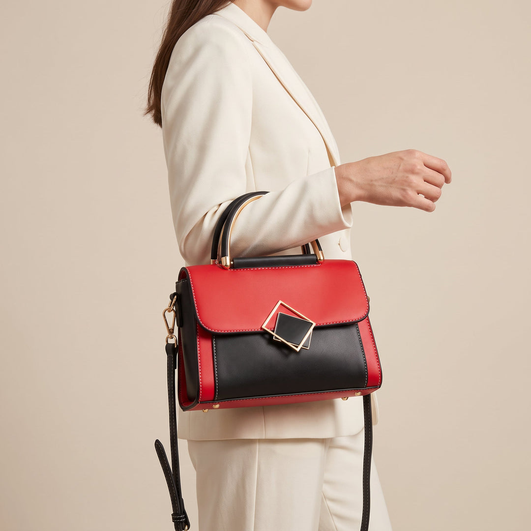 Yelena Structured Leather Top-Handle Bag