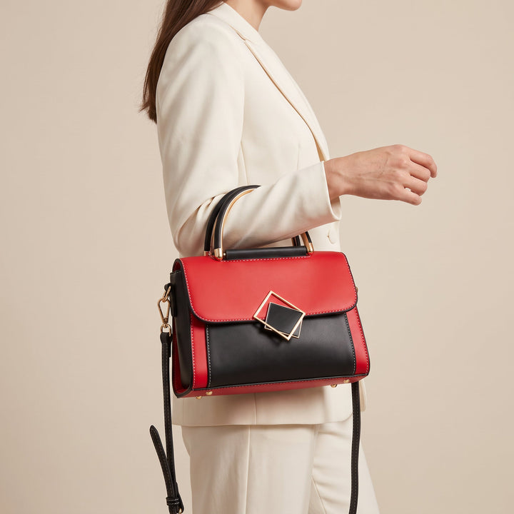 Yelena Structured Leather Top-Handle Bag