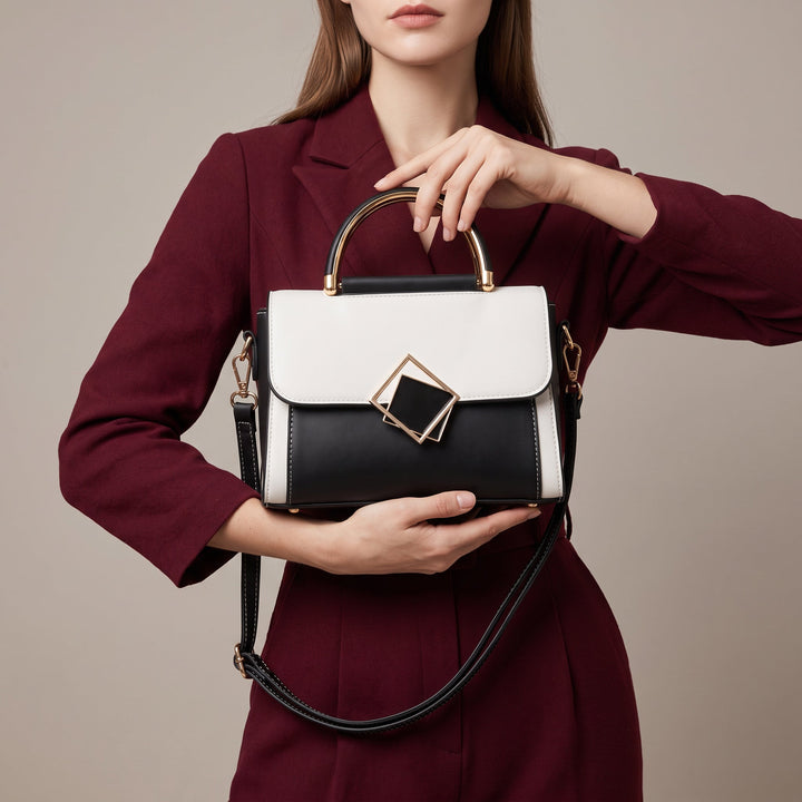 Yelena Structured Leather Top-Handle Bag
