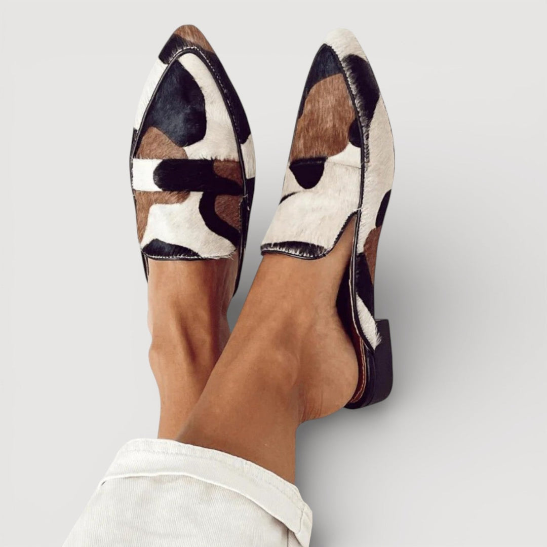 Maria | Comfortable Cow-Print Loafers