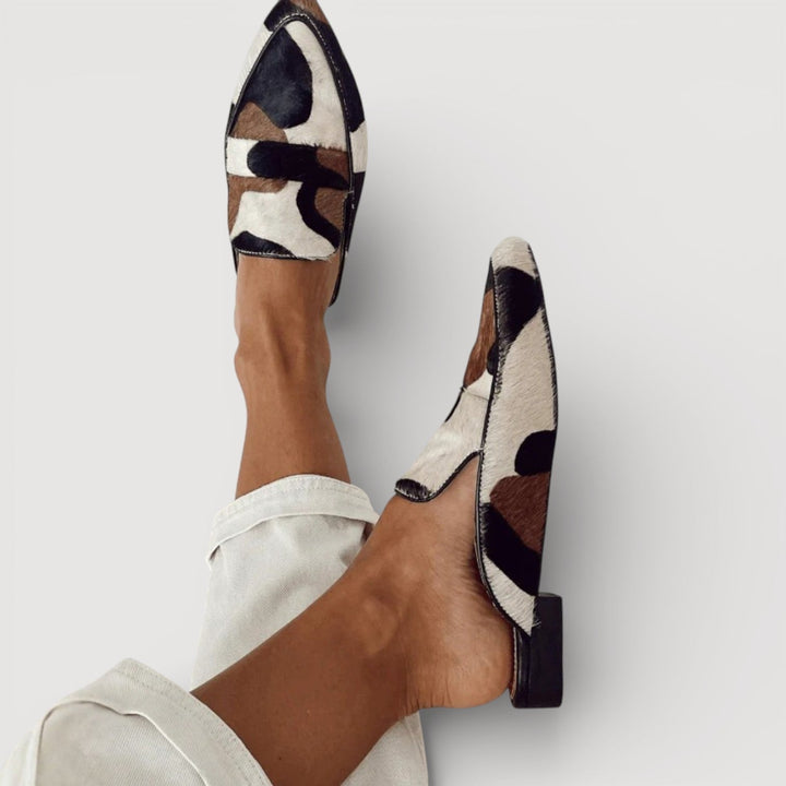 Maria | Comfortable Cow-Print Loafers
