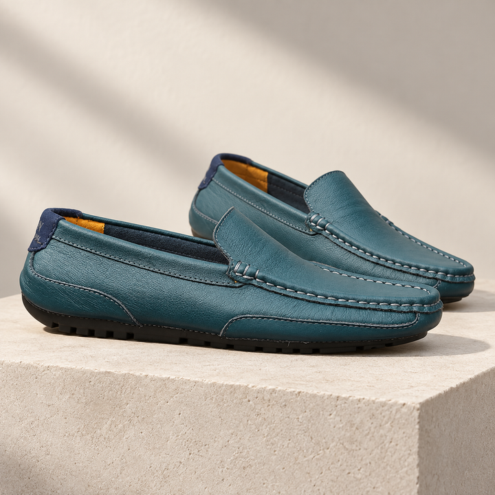 Matteo loafers in petrol blue, additional product angle.