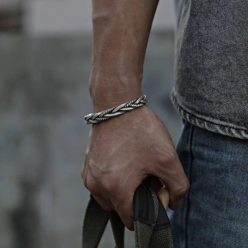 Braided Cuff Bracelet - main bracelet in the Cuff and Cuban set