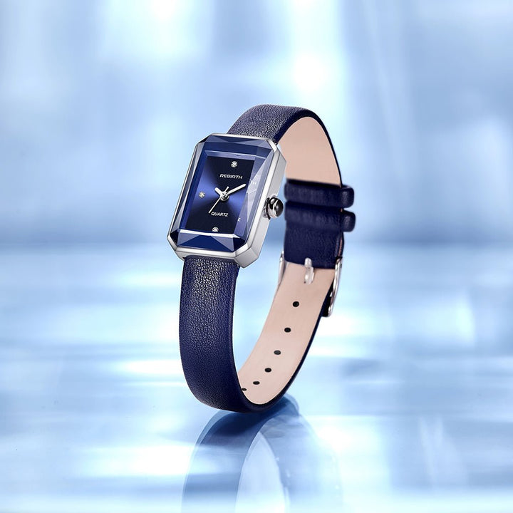 Men’s Rectangular Leather Watch