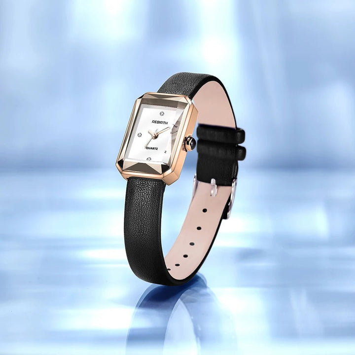 Men’s Rectangular Leather Watch