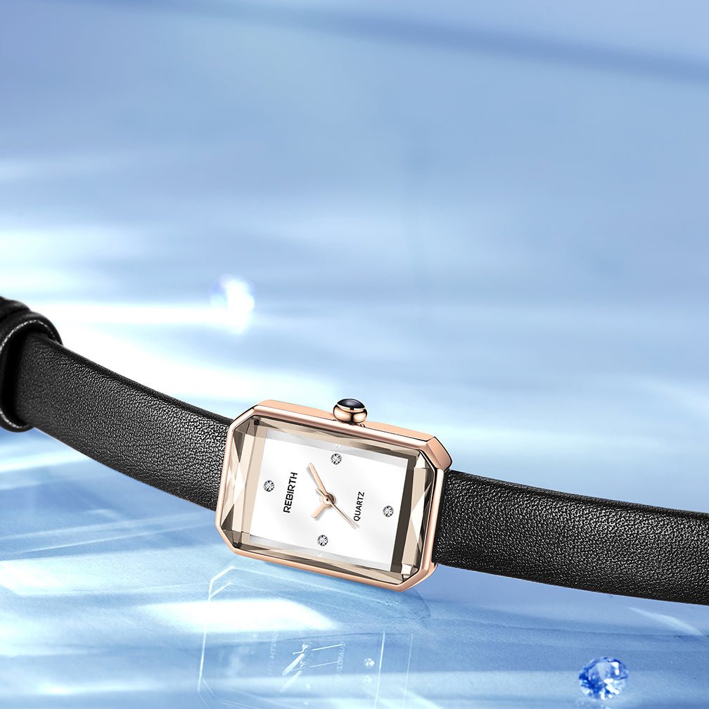 Men’s Rectangular Leather Watch