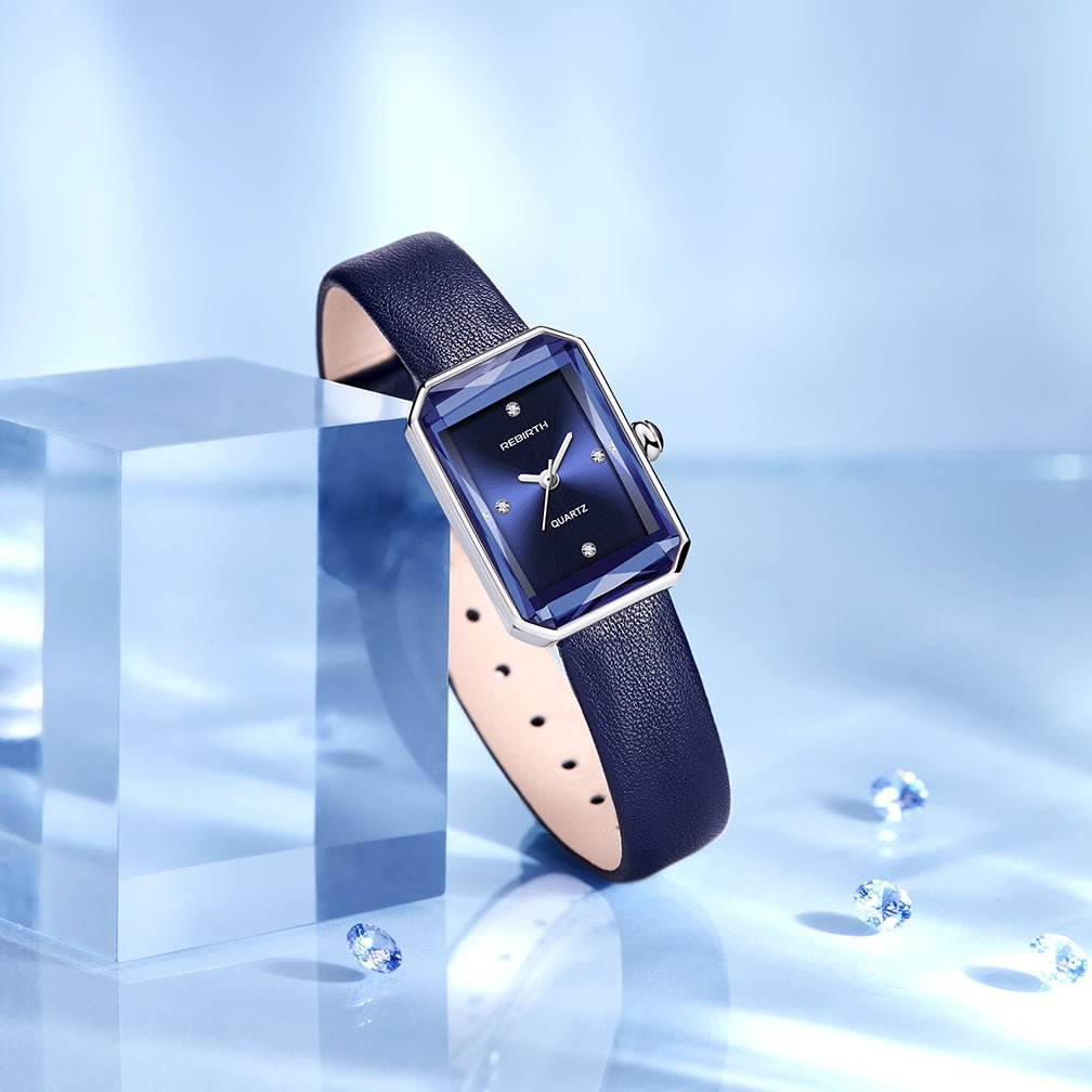 Men’s Rectangular Leather Watch