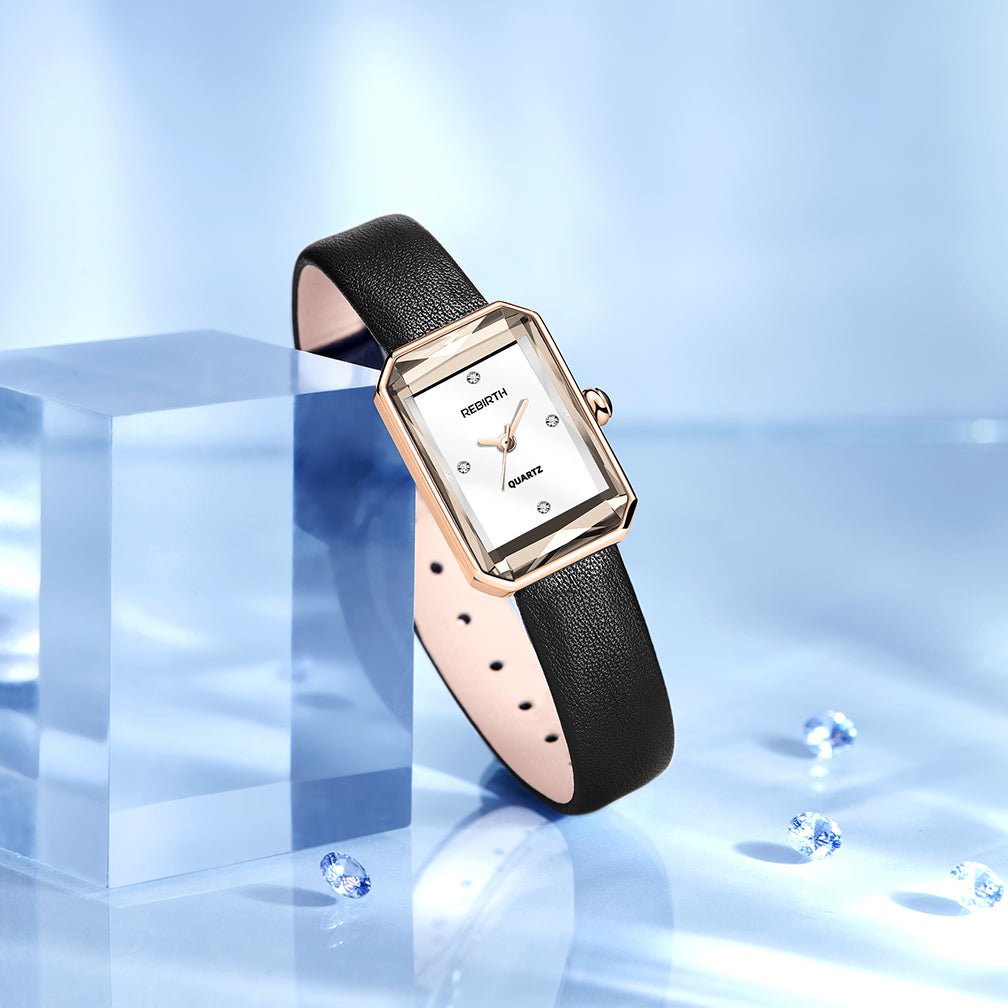 Men’s Rectangular Leather Watch