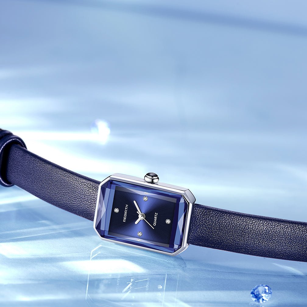 Men’s Rectangular Leather Watch