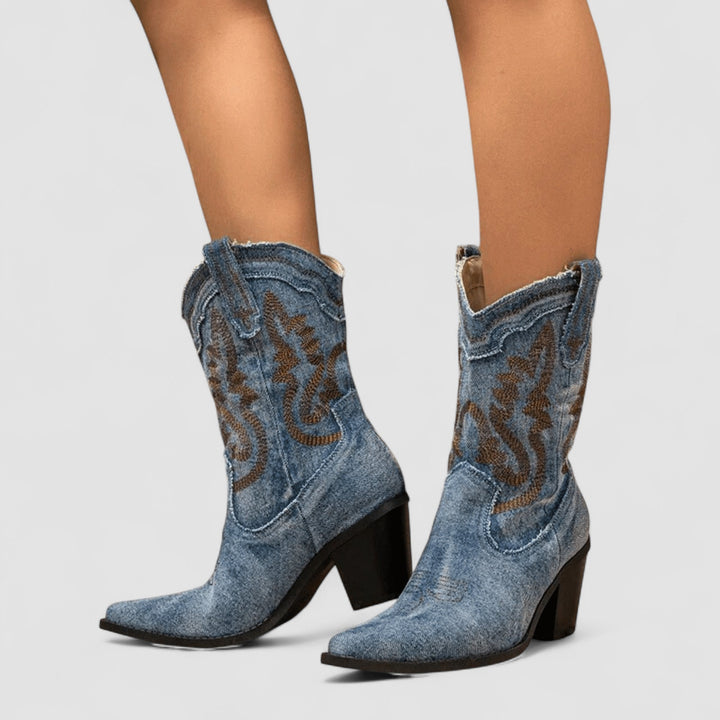 SELENA ORTHOPAEDIC DENIM ANKLE BOOTS