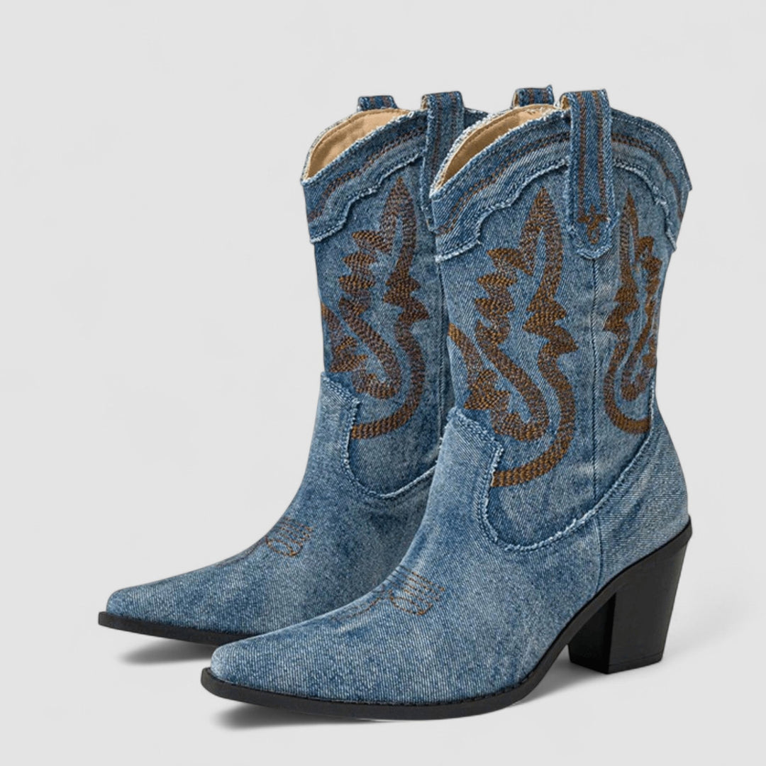 SELENA ORTHOPAEDIC DENIM ANKLE BOOTS