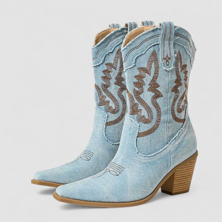SELENA ORTHOPAEDIC DENIM ANKLE BOOTS