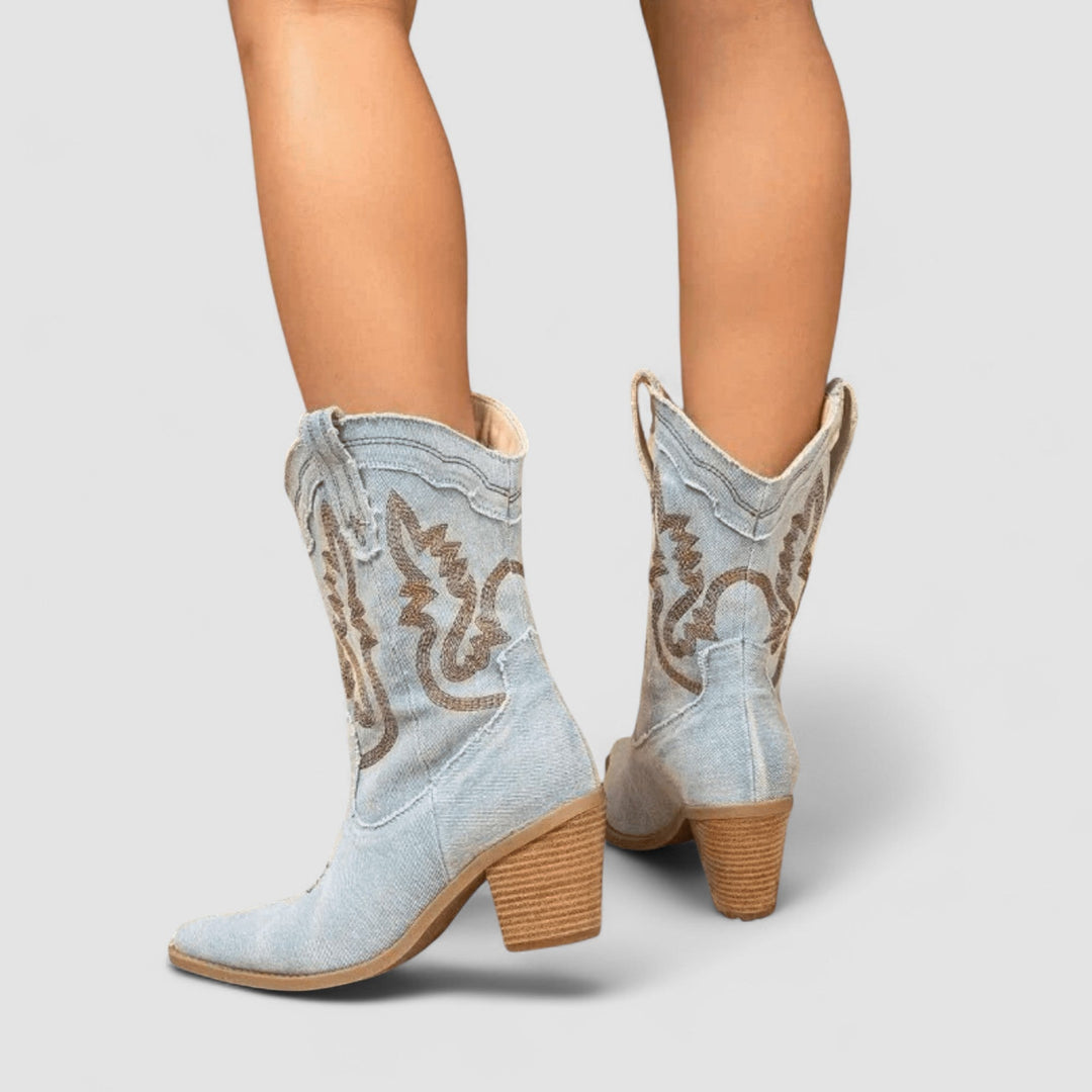 SELENA ORTHOPAEDIC DENIM ANKLE BOOTS