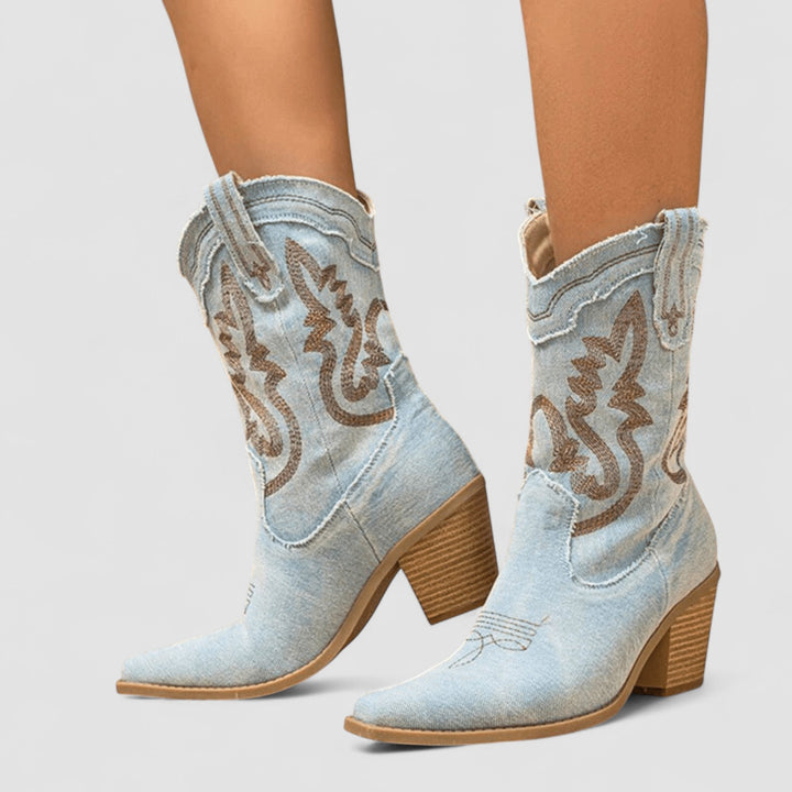 SELENA ORTHOPAEDIC DENIM ANKLE BOOTS