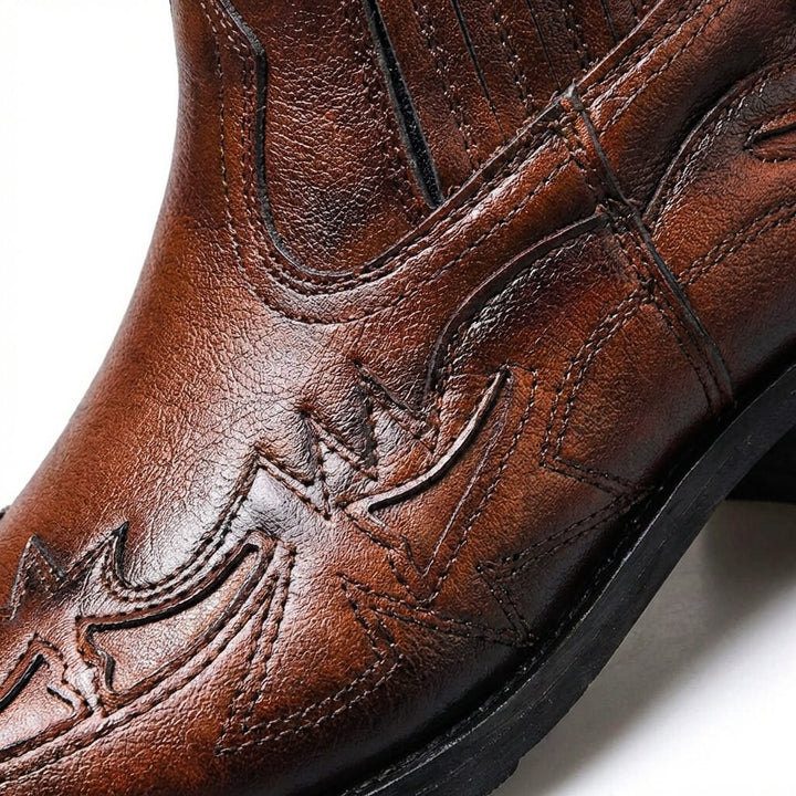 Nollan Genuine Leather Embossed Boots