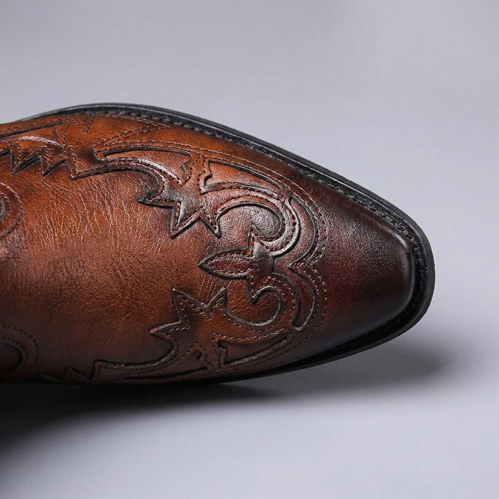 Nollan Genuine Leather Embossed Boots