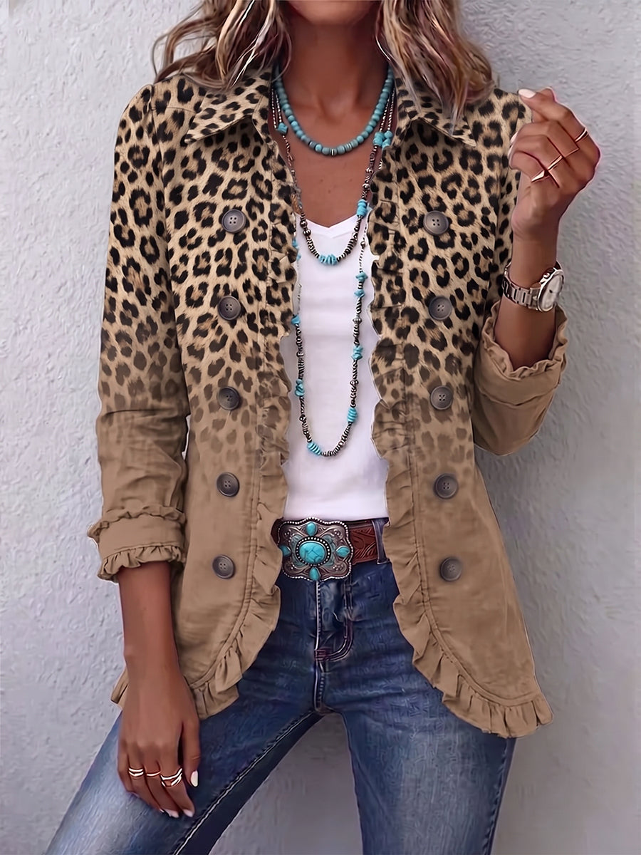 Tawny™ | Ombré Leopard Ruffle Jacket
