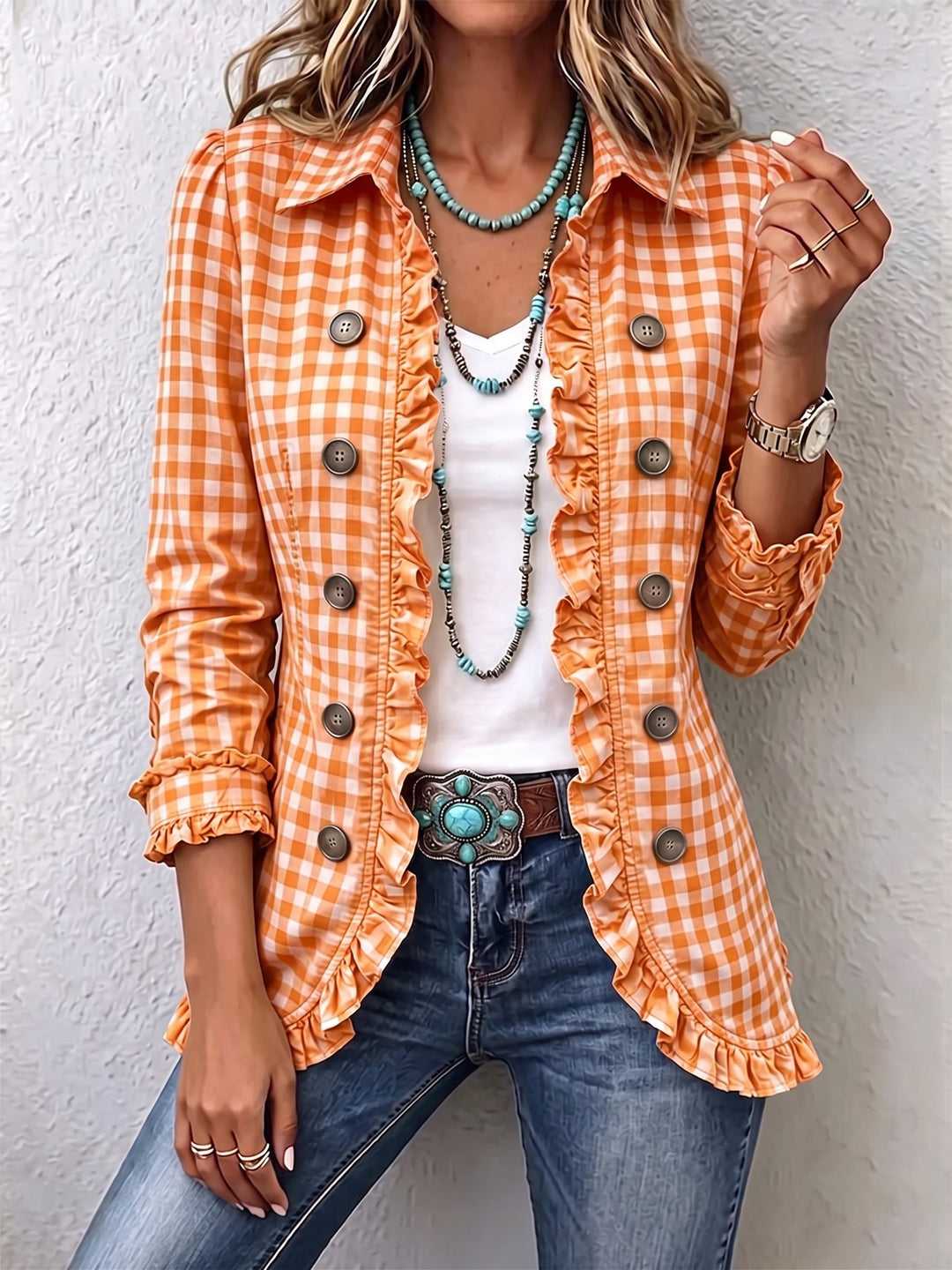 Charlene™ | Striped Ruffle Jacket