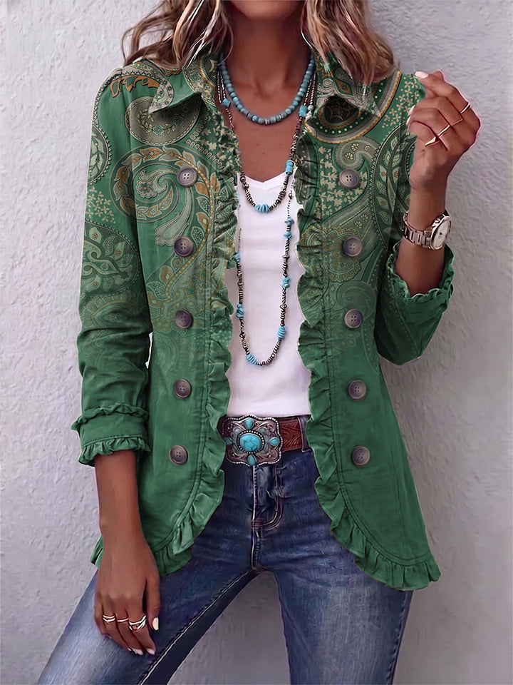 Jemara™ | Paisley Ruffle Cuff Jacket