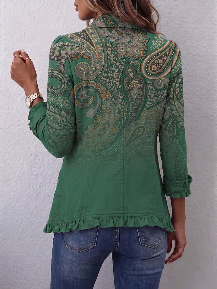Jemara™ | Paisley Ruffle Cuff Jacket