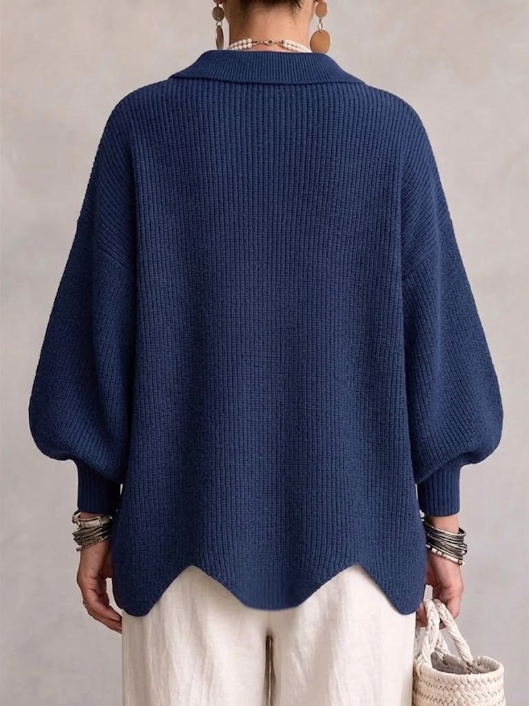 Celeste Elegant Oversized Gold-Button Cardigan
