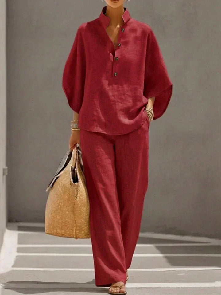 Maribel | Linen-Blend Wide-Leg Set