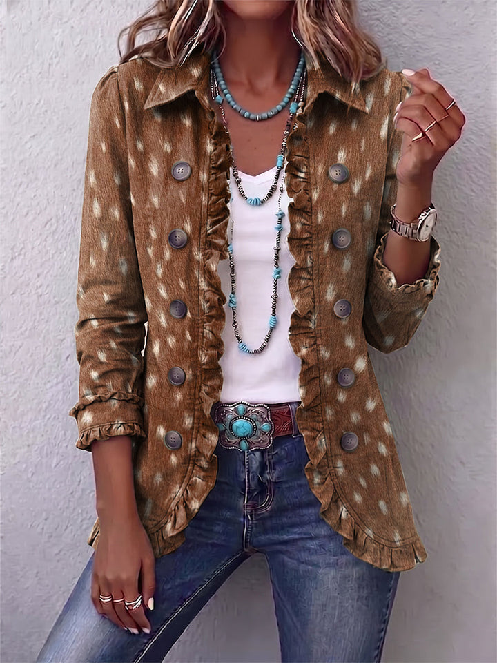 Nolinda™ | Double-Breasted Animal Print Jacket