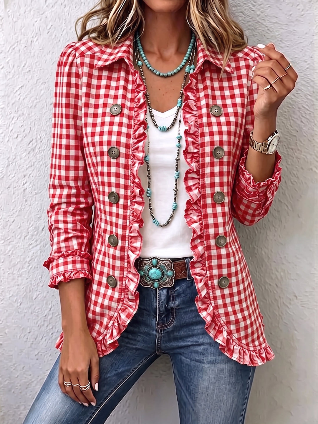 Charlene™ | Striped Ruffle Jacket