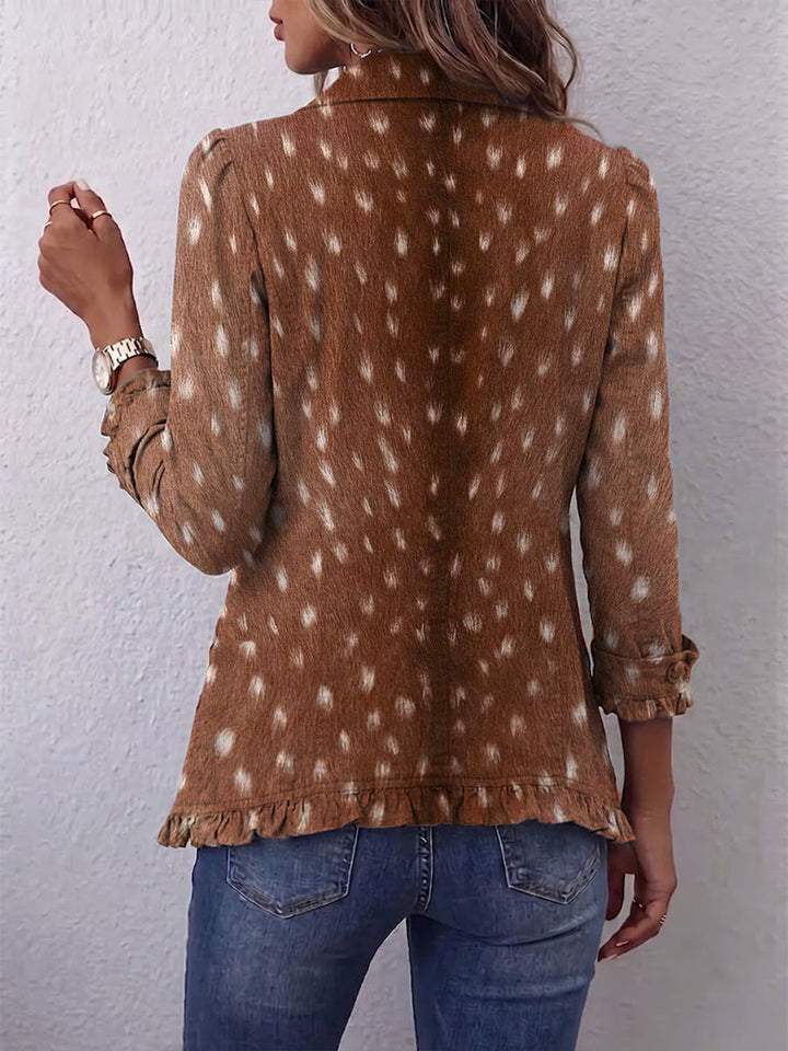 Nolinda™ | Double-Breasted Animal Print Jacket
