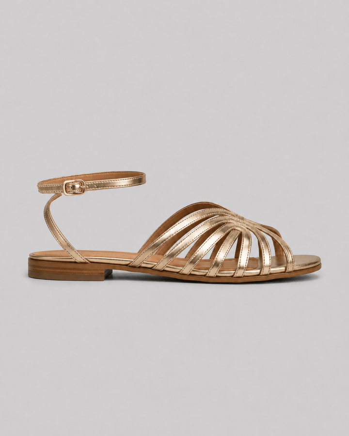 Gold Sandals with Jewellery Detailing by Roseworth London